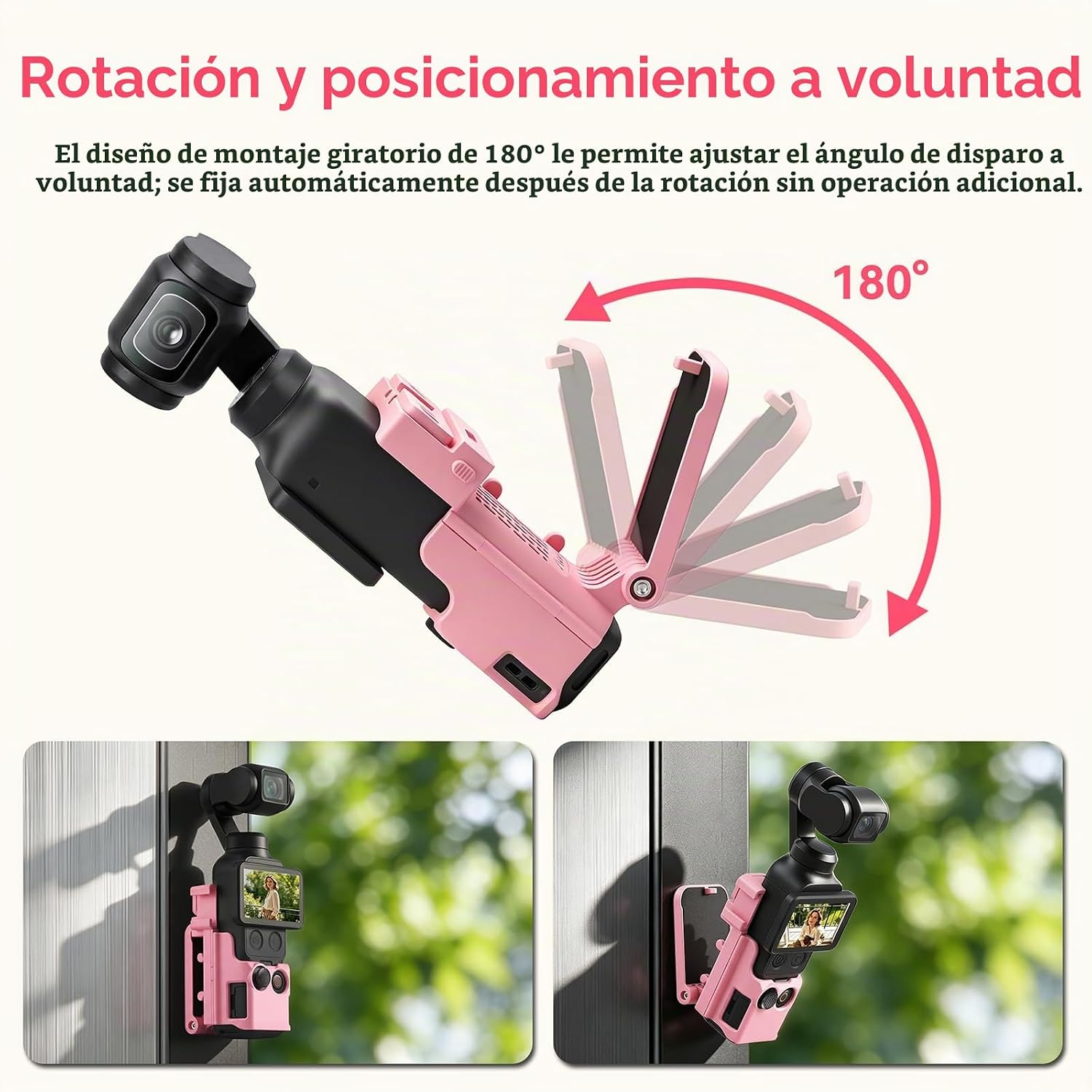 SOPORTE MAGNÉTICO AMAZEAR PARA DJI OSMO POCKET 4P/4/3/XTRA MUSE ROSA - 4