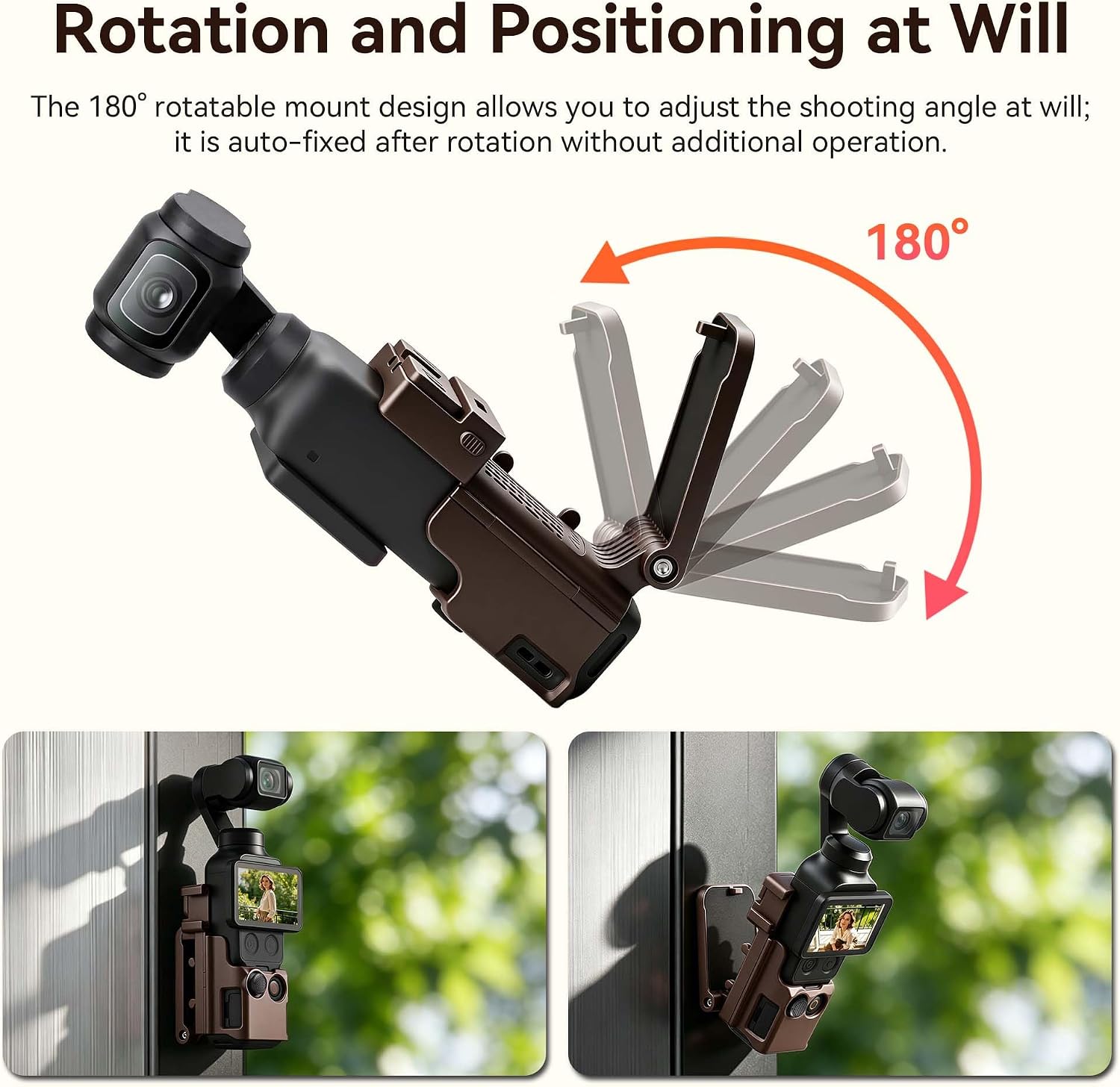 SOPORTE MAGNÉTICO AMAZEAR PARA DJI OSMO POCKET 4 Y MODELOS COMPATIBLES COLOR MARRÓN - 4