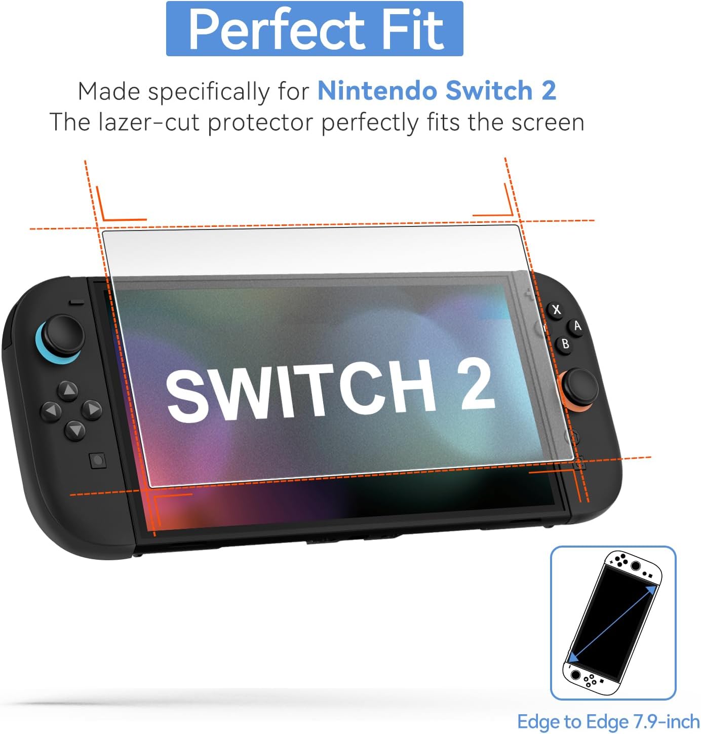 PROTECTOR DE PANTALLA IVOLER PARA NINTENDO SWITCH 2 VIDRIO TEMPLADO MATE ANTI-REFLEJO 2 UNIDADES - 2