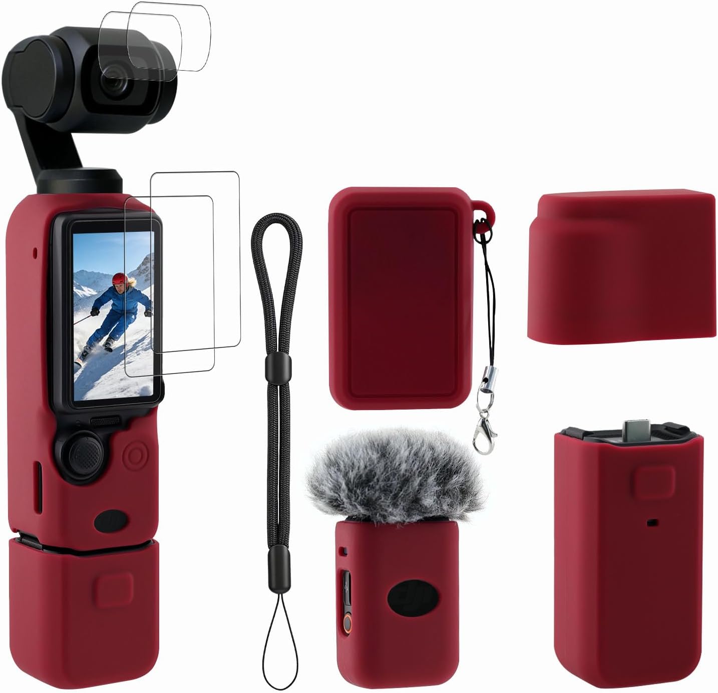FUNDA PARA CÁMARA DJI OSMO POCKET 3 / XTRA MUSE COLOR ROJO OSCURO - 1