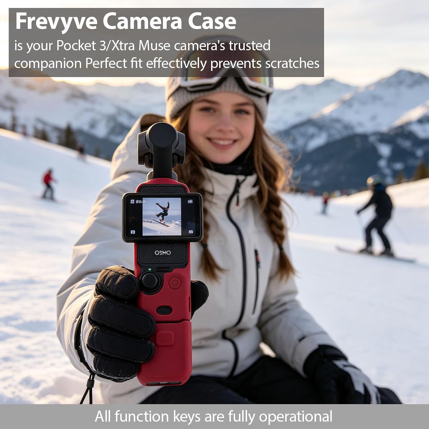 FUNDA PARA CÁMARA DJI OSMO POCKET 3 / XTRA MUSE COLOR ROJO OSCURO - 5