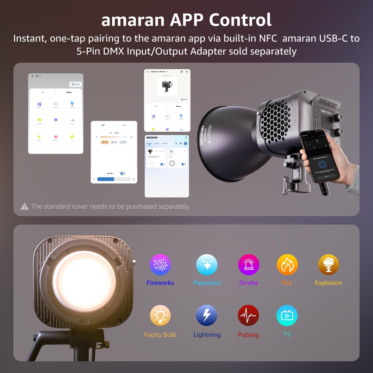 LUZ CONTINUA LED AMARAN HALO 300X 305W BI-COLOR COB - 5