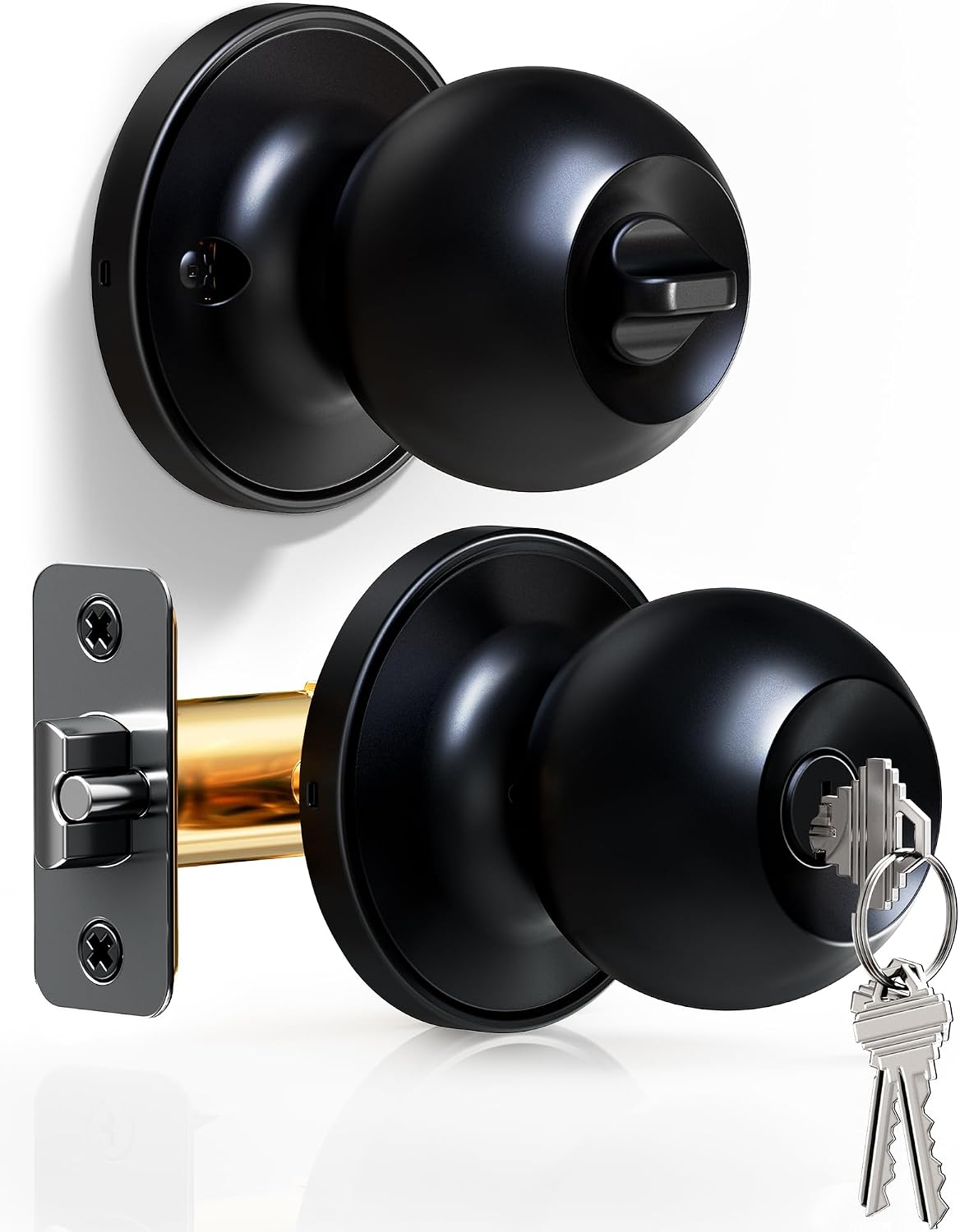 POMO PARA PUERTA CON LLAVE VEISE K01 NEGRO MATE - 1