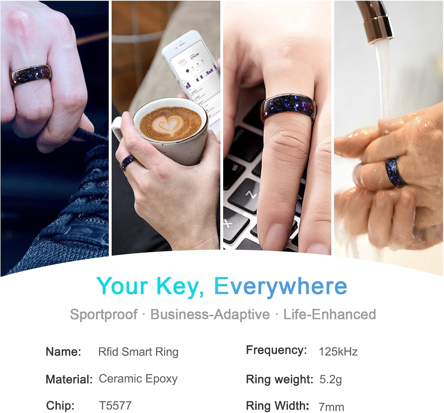 ANILLO INTELIGENTE NEXUVELL ORION NEBULA CON CHIP RFID T5577/CUID - 3