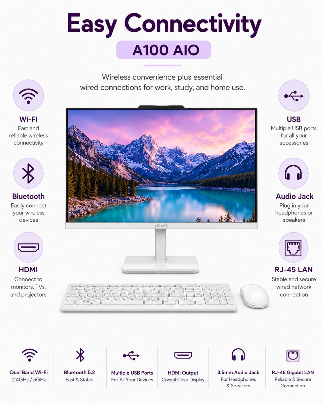 COMPUTADORA ALL-IN-ONE LENOVO 24' INTEL N100 16GB RAM 256GB SSD FHD WINDOWS 11 - 4