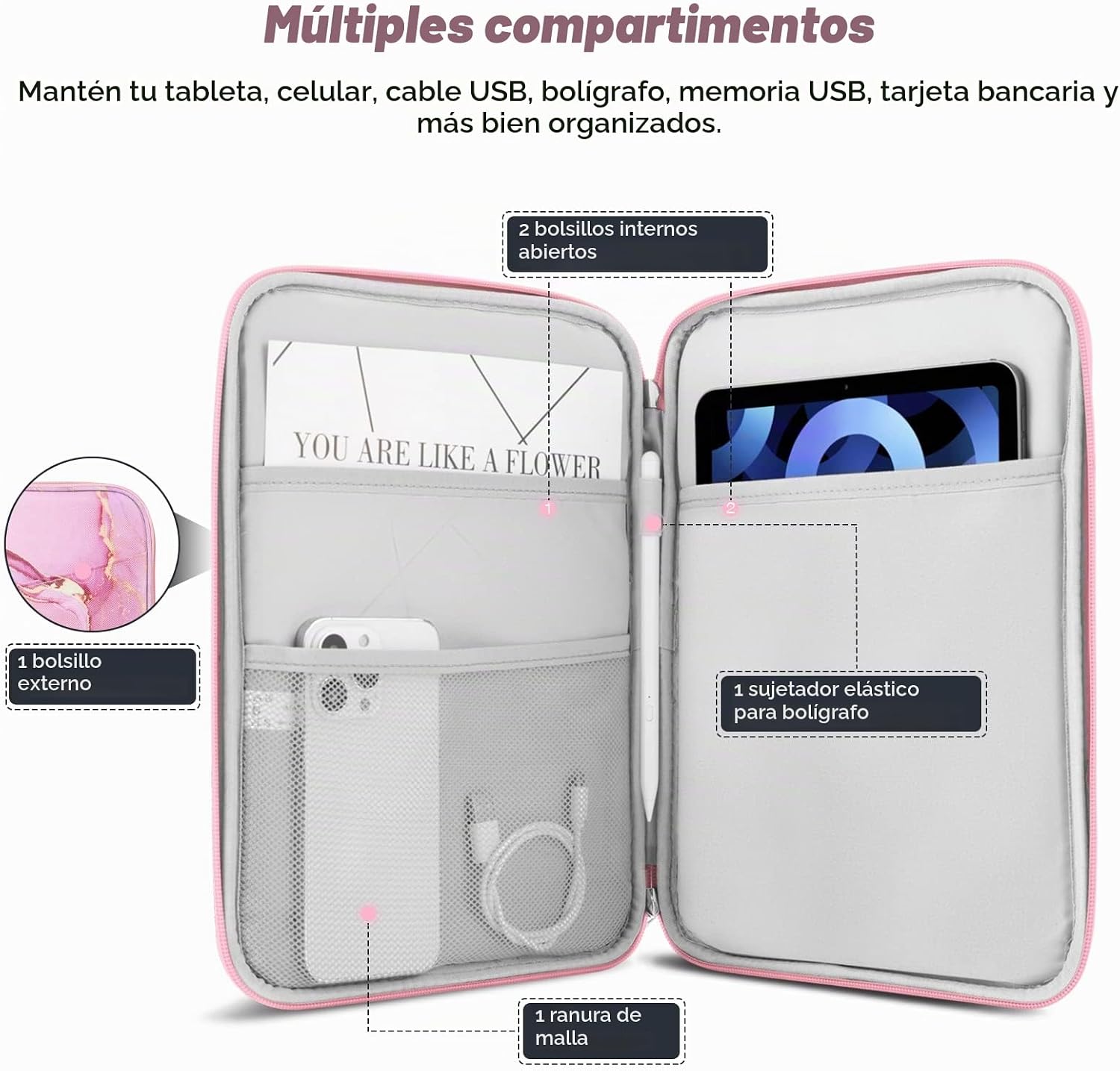 FUNDA PARA TABLET MOKO 9-11 PULGADAS CON BOLSILLO PARA ACCESORIOS - 3