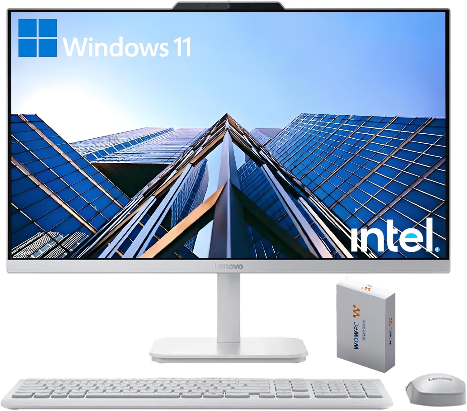 COMPUTADORA ALL-IN-ONE LENOVO 24' FHD INTEL CORE I3 8GB RAM 512GB EXTERNO + 128GB SSD WIFI 6 BLUETOOTH WINDOWS 11 PRO - 1