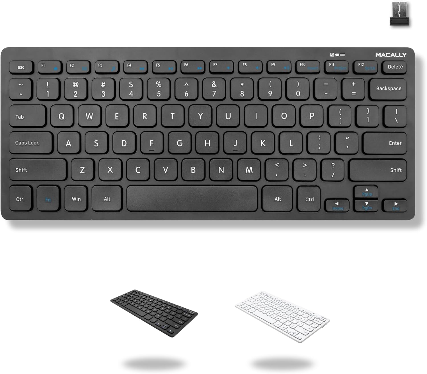 TECLADO COMPACTO INALÁMBRICO MACALLY MODELO UL0ENR0001 SIN TECLADO NUMÉRICO - 1