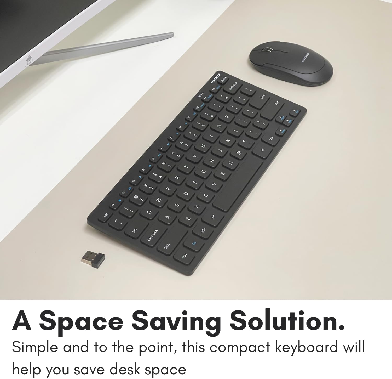 TECLADO COMPACTO INALÁMBRICO MACALLY MODELO UL0ENR0001 SIN TECLADO NUMÉRICO - 2