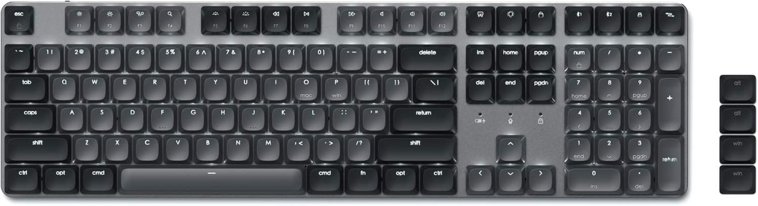 TECLADO MECÁNICO SATECHI SM3 CON RETROILUMINACIÓN BLANCA, GRIS OSCURO/GRIS - 1