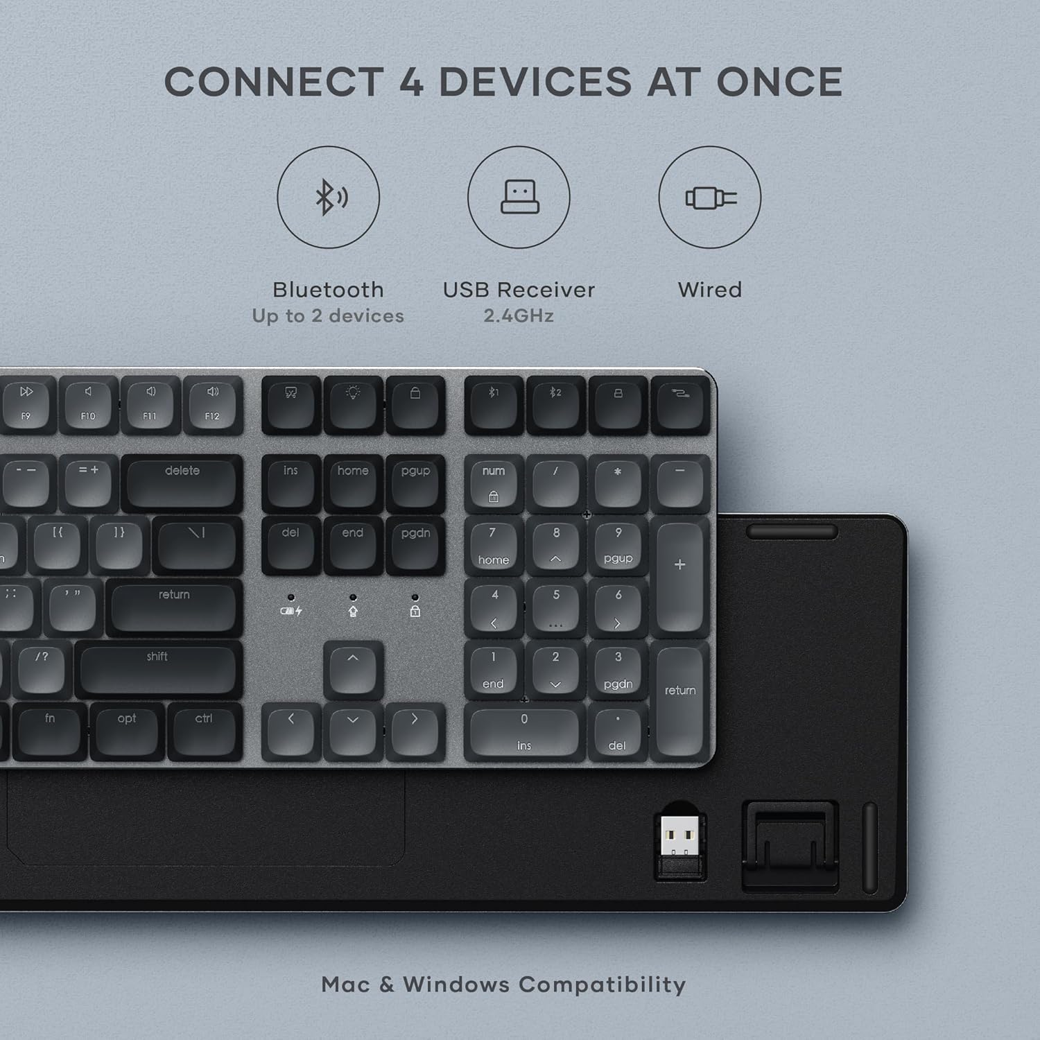 TECLADO MECÁNICO SATECHI SM3 CON RETROILUMINACIÓN BLANCA, GRIS OSCURO/GRIS - 3