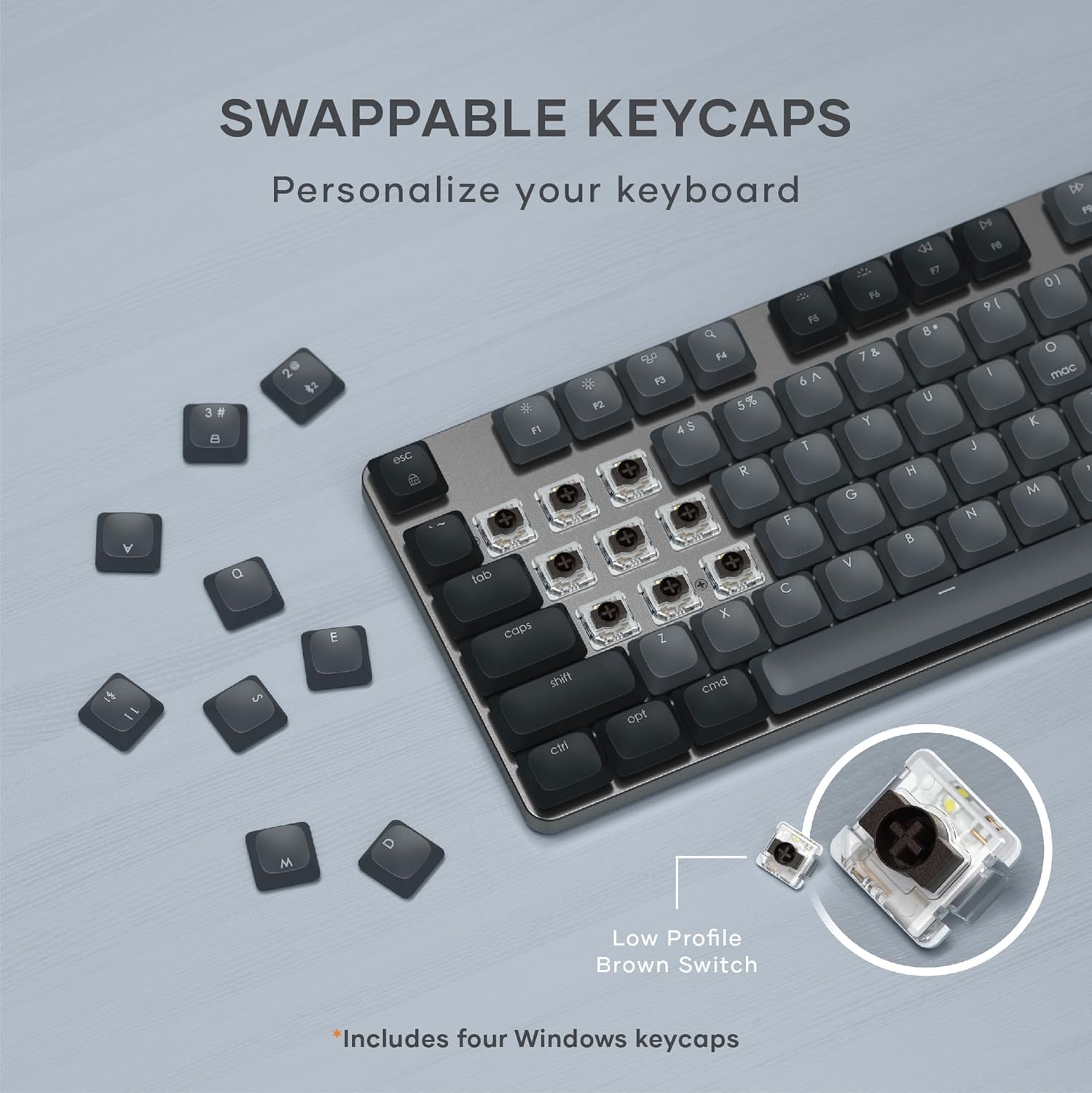 TECLADO MECÁNICO SATECHI SM3 CON RETROILUMINACIÓN BLANCA, GRIS OSCURO/GRIS - 4
