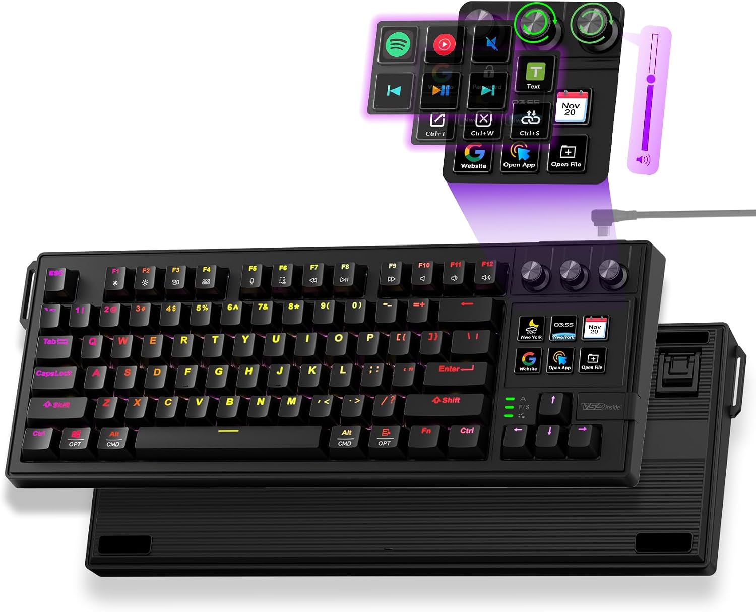 TECLADO MECÁNICO VSD K1 PRO 87 TECLAS CON PANEL DE STREAMING INTEGRADO - 1
