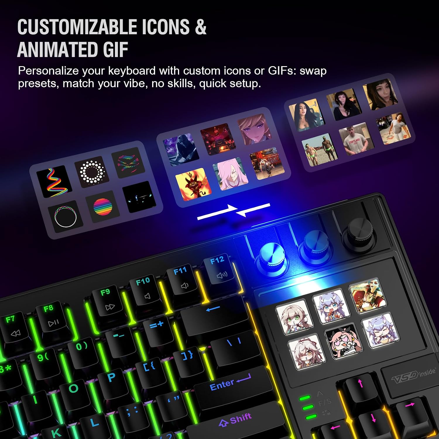 TECLADO MECÁNICO VSD K1 PRO 87 TECLAS CON PANEL DE STREAMING INTEGRADO - 3
