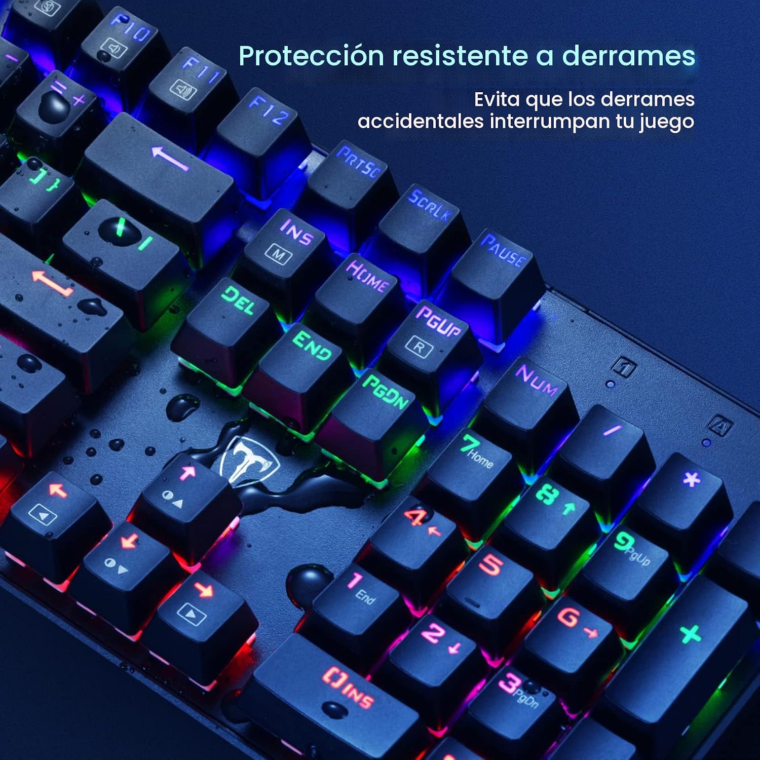 TECLADO MECÁNICO PARA GAMING RISOPHY PC305 RGB 104 TECLAS CON BLUE SWITCH - 5