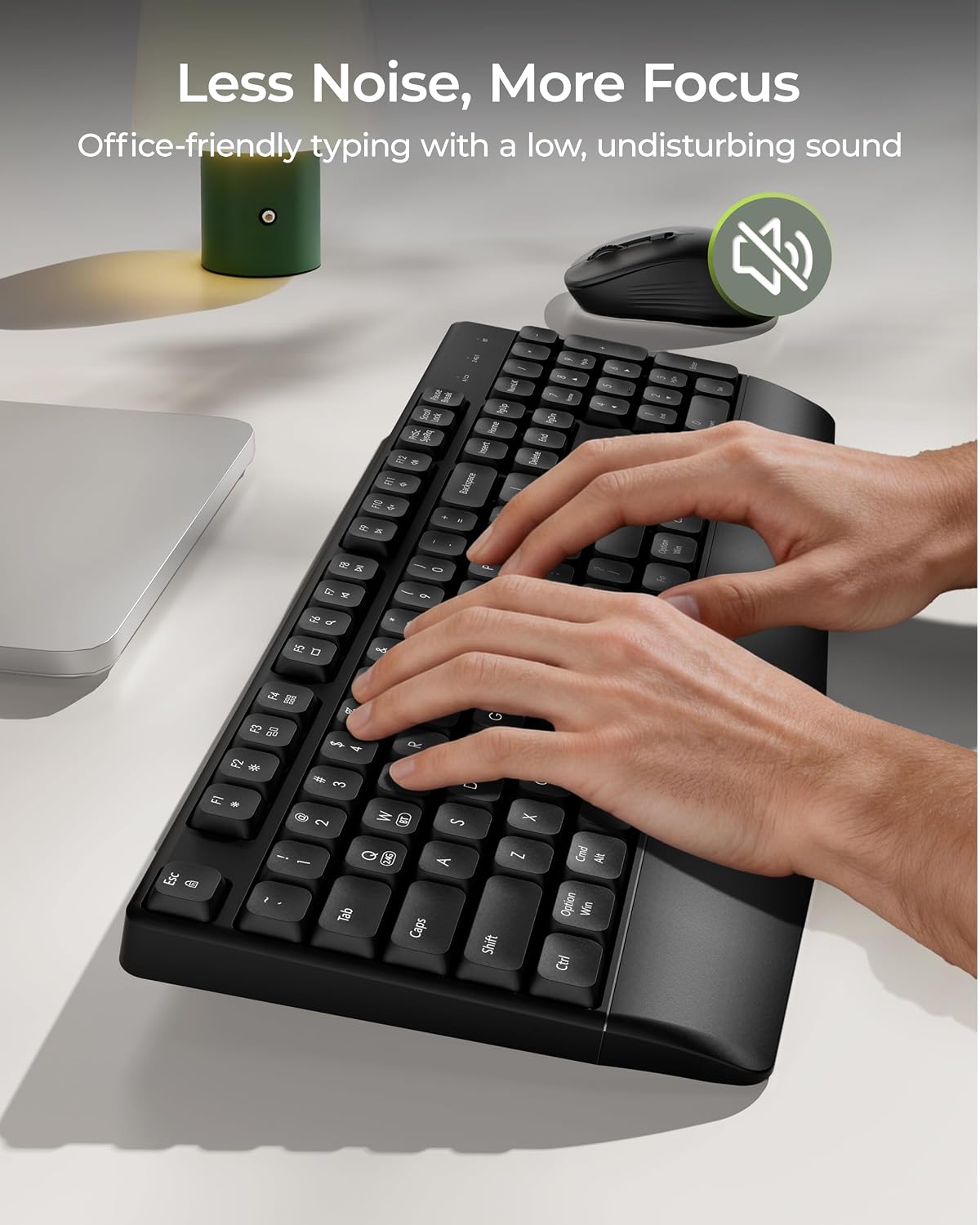 KIT INALÁMBRICO TECLADO Y MOUSE SEENDA COE200 BLUETOOTH CON REPOSAMUÑECAS - 3