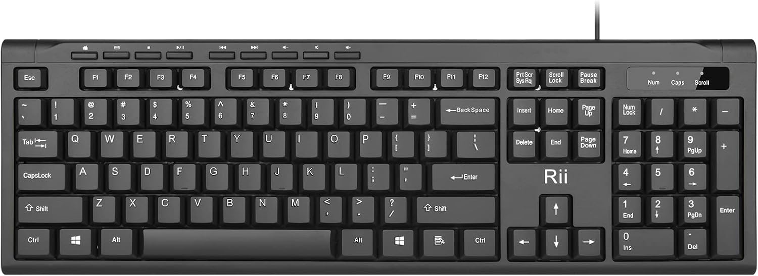 TECLADO RII RK907 ULTRA DELGADO COMPACTO USB PARA MAC Y PC NEGRO - 1