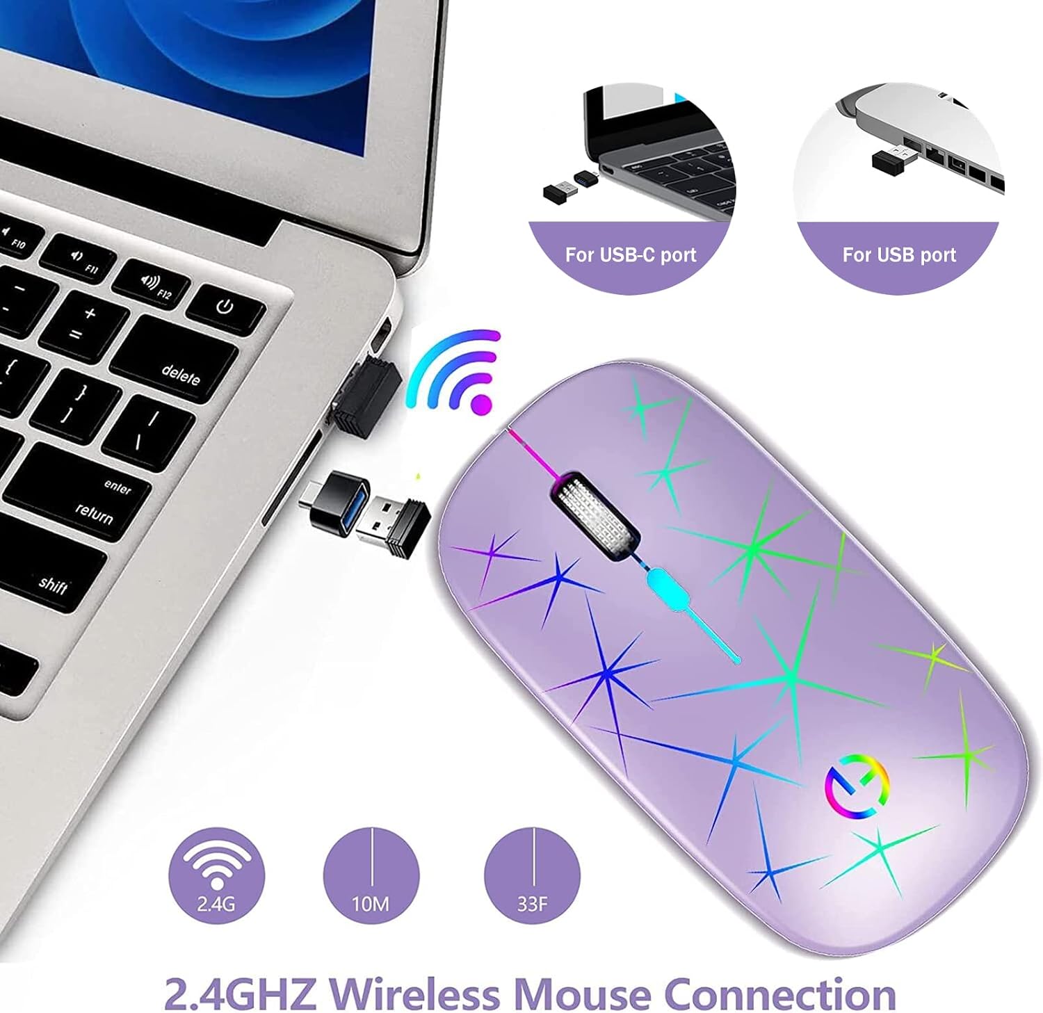 MOUSE GAMER TAIYANG WIRELESS BLUETOOTH 2.4G RECARGABLE - 2
