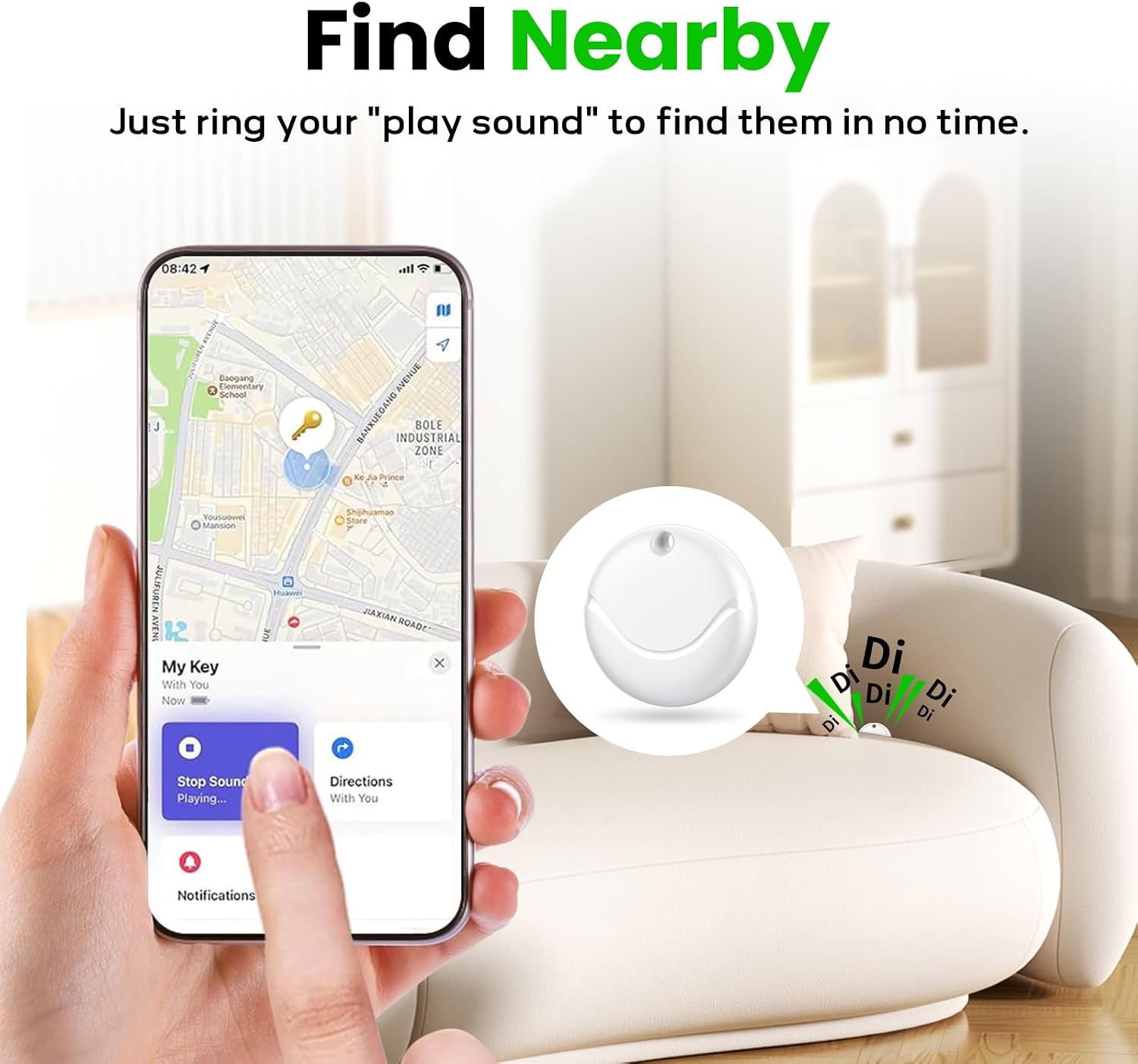 LOCALIZADOR HOXE DUAL SYSTEM AIR TRACKER TAGS PARA IOS Y ANDROID BLANCO 4 UNIDADES - 3