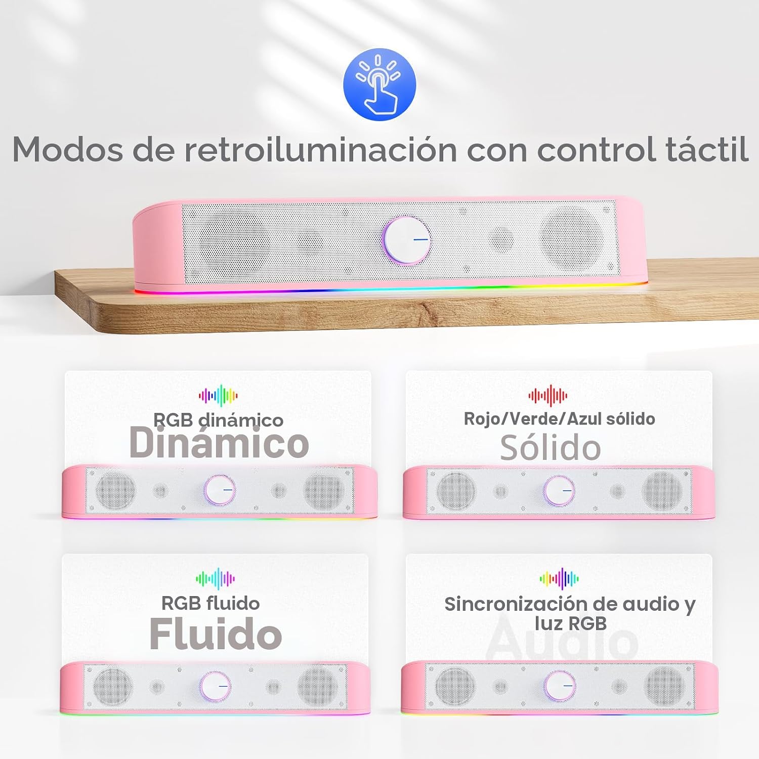 BARRA DE SONIDO REDRAGON GS560 RGB ROSA 4W 2 CANALES - 4
