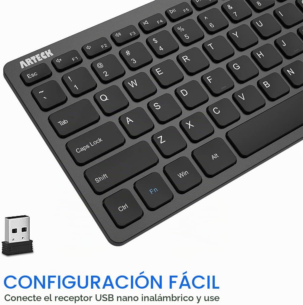 TECLADO INALÁMBRICO ARTECK HW098 2.4G COMPACTO NEGRO - 2