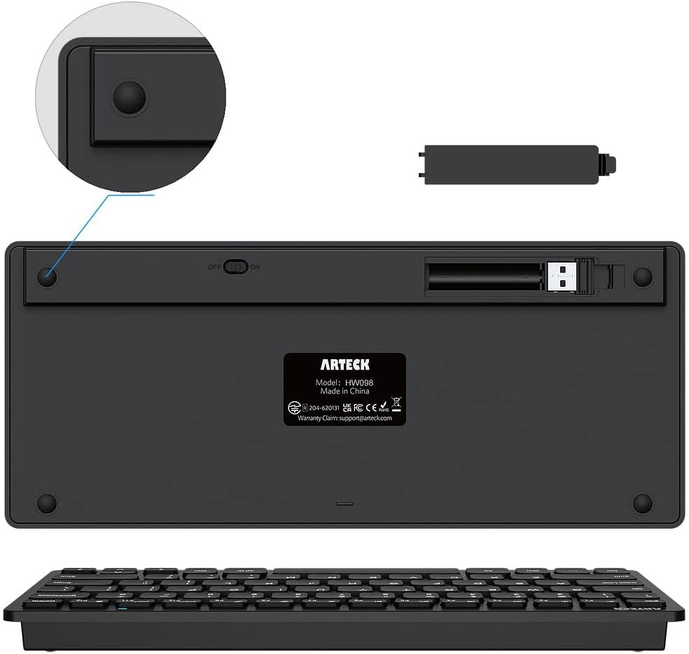 TECLADO INALÁMBRICO ARTECK HW098 2.4G COMPACTO NEGRO - 5