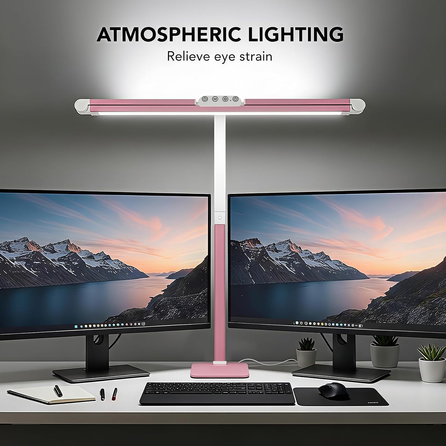 LÁMPARA DE MESA GALNOLT LED AJUSTABLE 28.2 PULGADAS ROSADO - 5