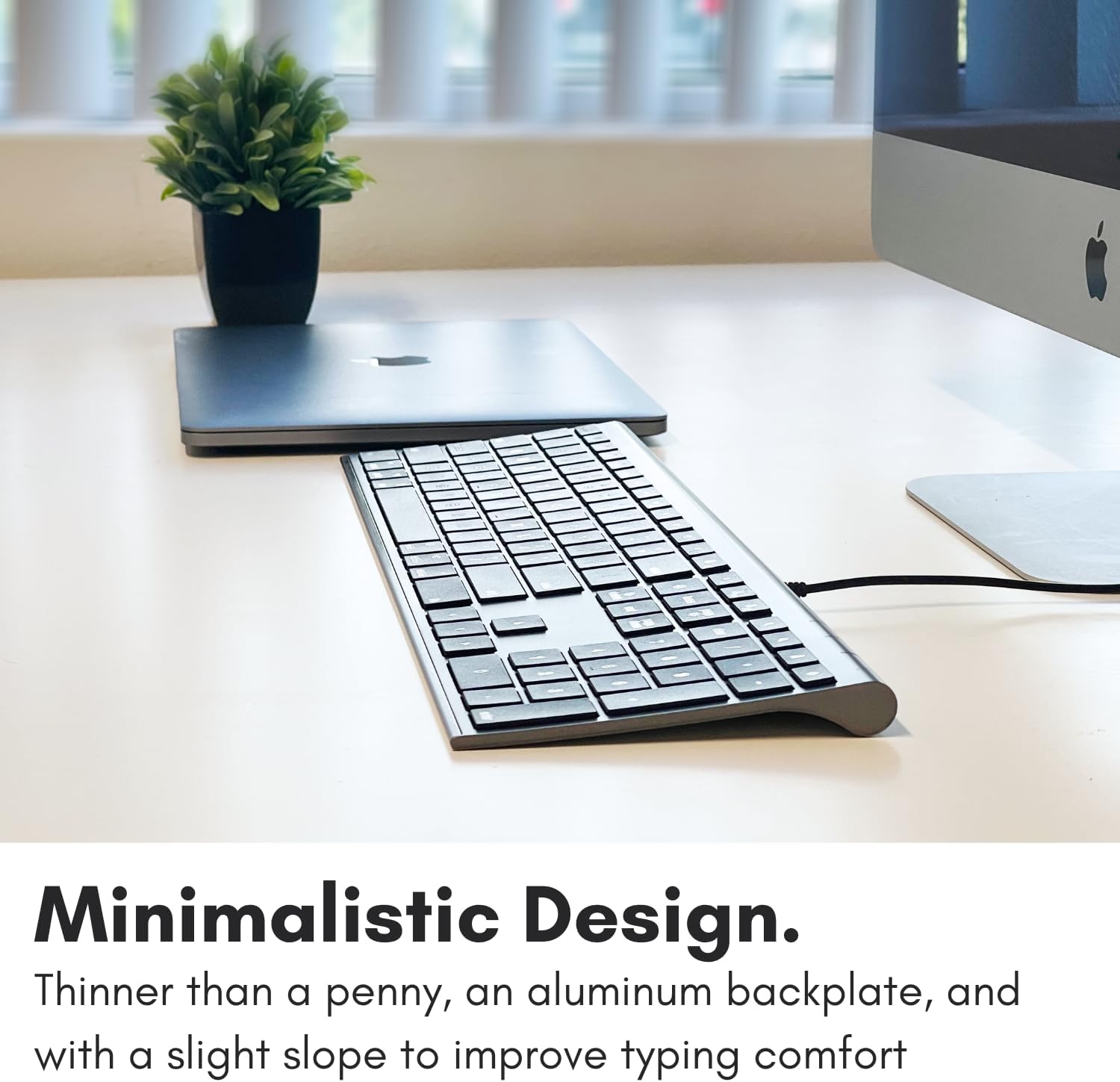 TECLADO USB CON CABLE MACALLY ULTRA-SLIM PARA MAC Y WINDOWS CON TECLADO NUMÉRICO GRIS ESPACIAL - 4