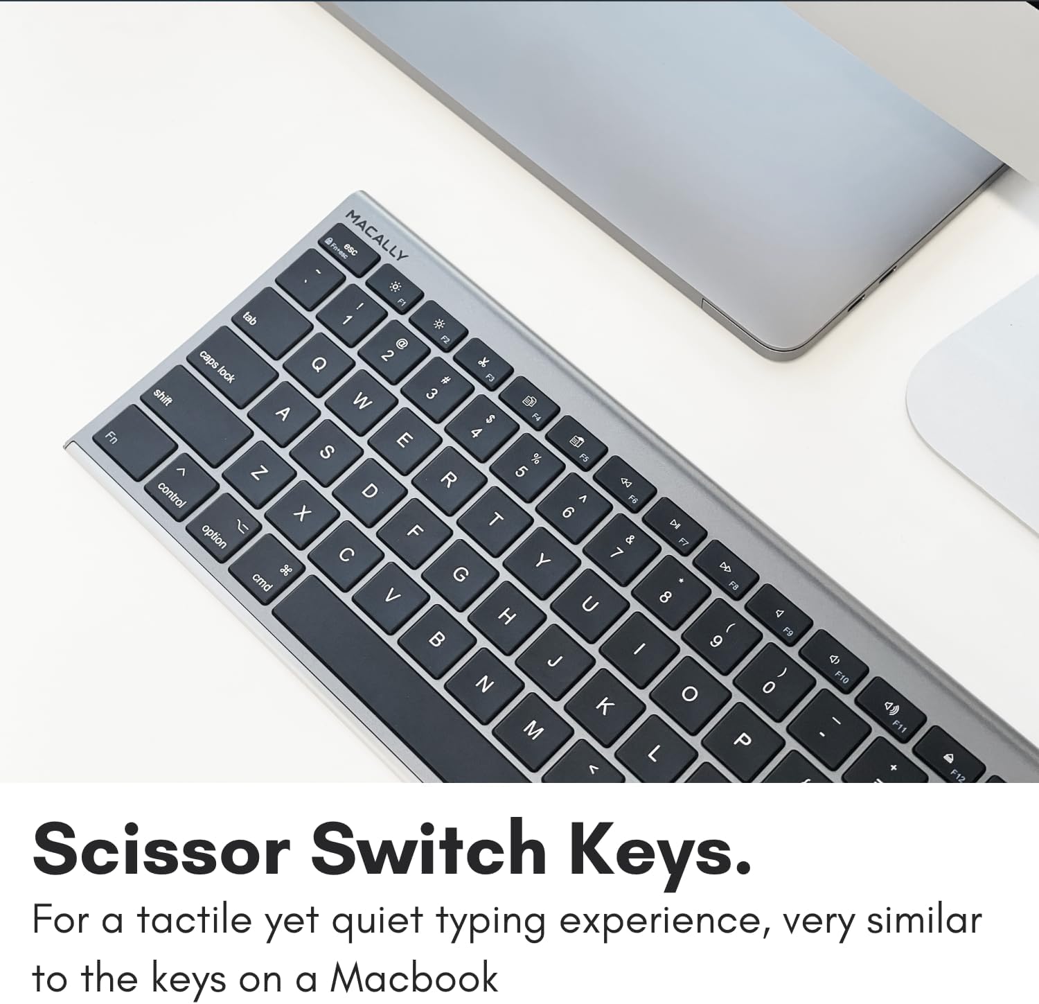 TECLADO USB CON CABLE MACALLY ULTRA-SLIM PARA MAC Y WINDOWS CON TECLADO NUMÉRICO GRIS ESPACIAL - 5