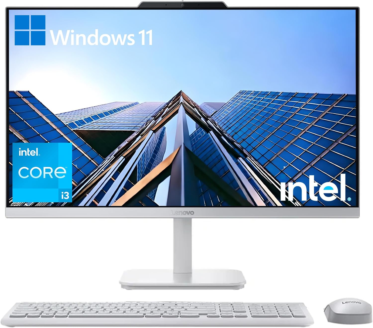 COMPUTADORA ALL-IN-ONE LENOVO 24' FHD CORE I3 8GB RAM 128GB SSD WIFI 6 BLUETOOTH 5.2 WINDOWS 11 PRO - 1