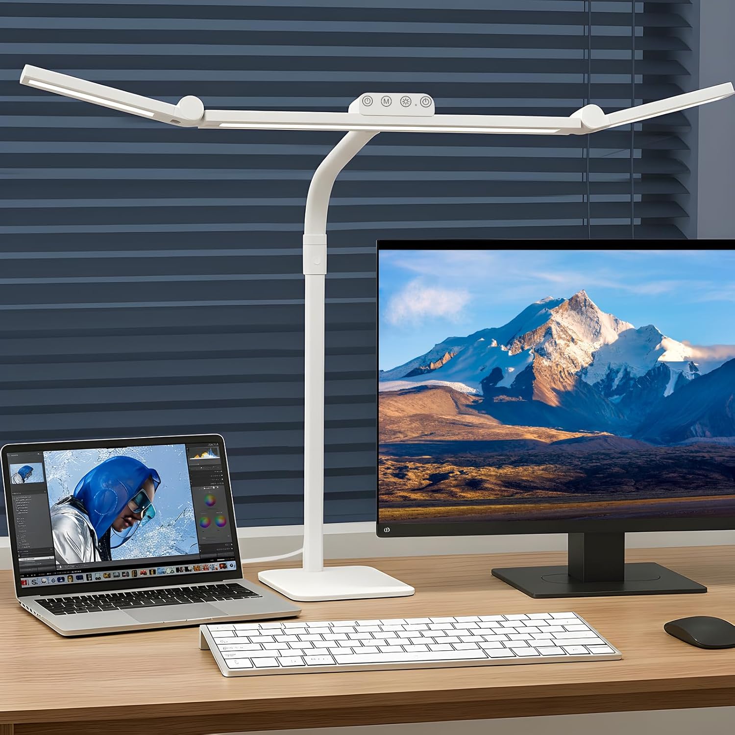 LÁMPARA DE MESA GALNOLT LED AJUSTABLE 28.2 PULGADAS BLANCA - 1