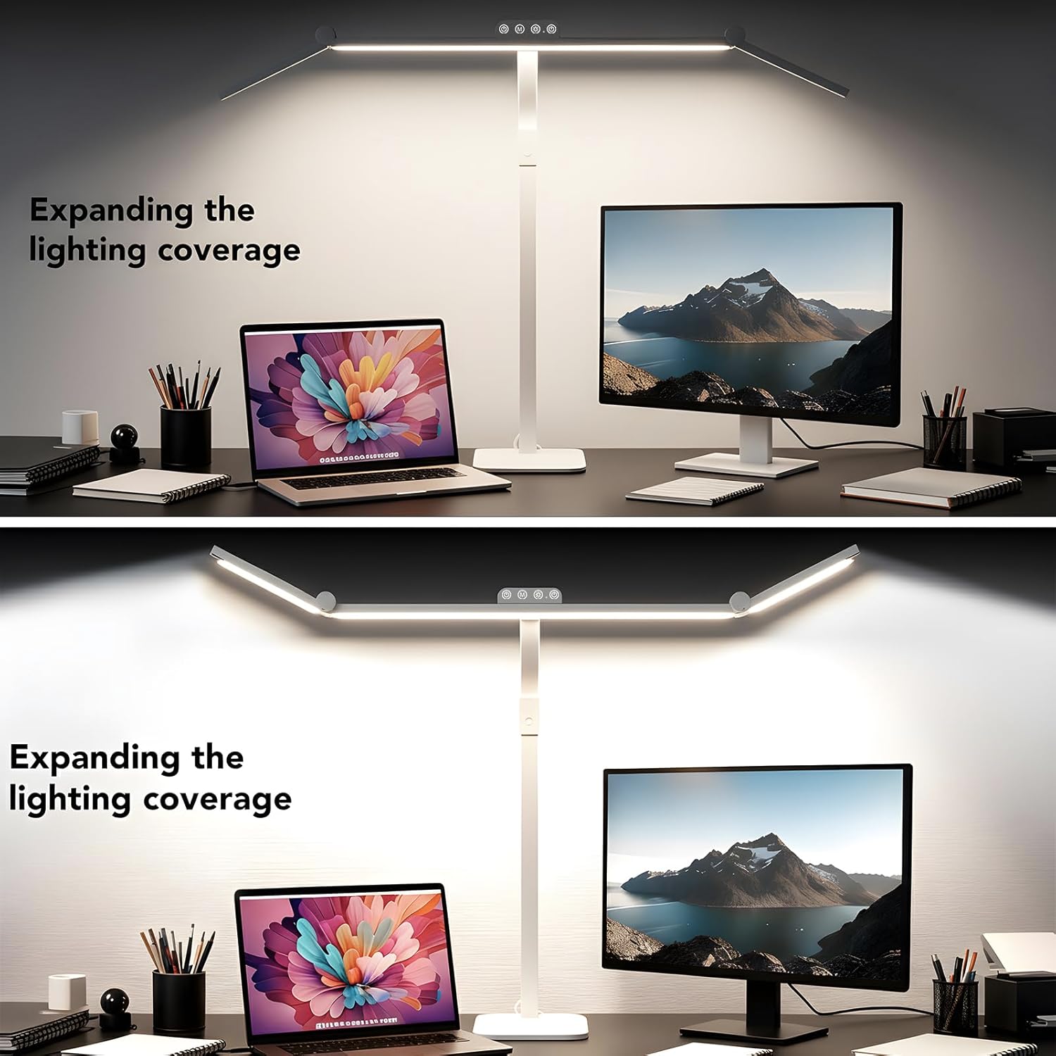 LÁMPARA DE MESA GALNOLT LED AJUSTABLE 28.2 PULGADAS BLANCA - 2