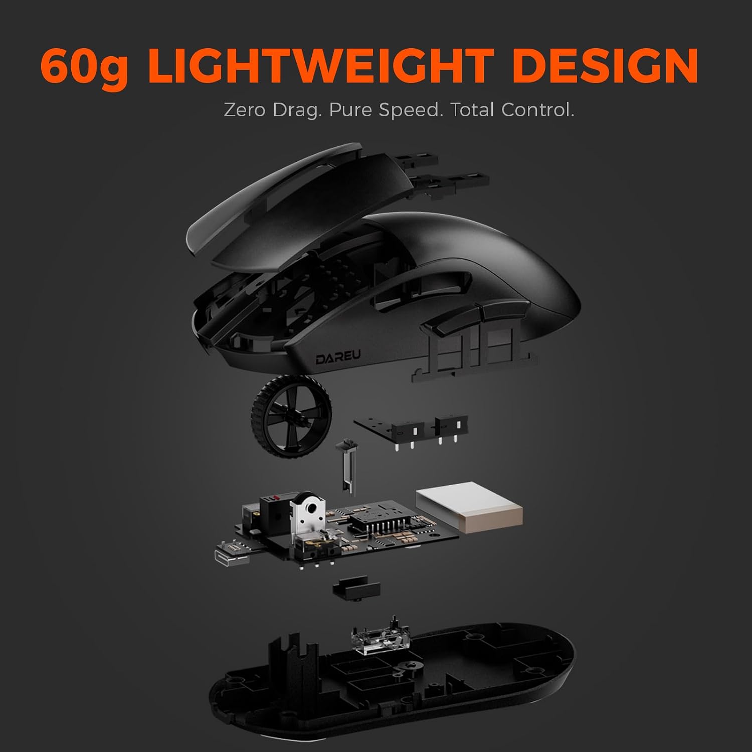 MOUSE GAMER DAREU A950GM TRI-MODE WIRELESS 26K DPI 60G - 4