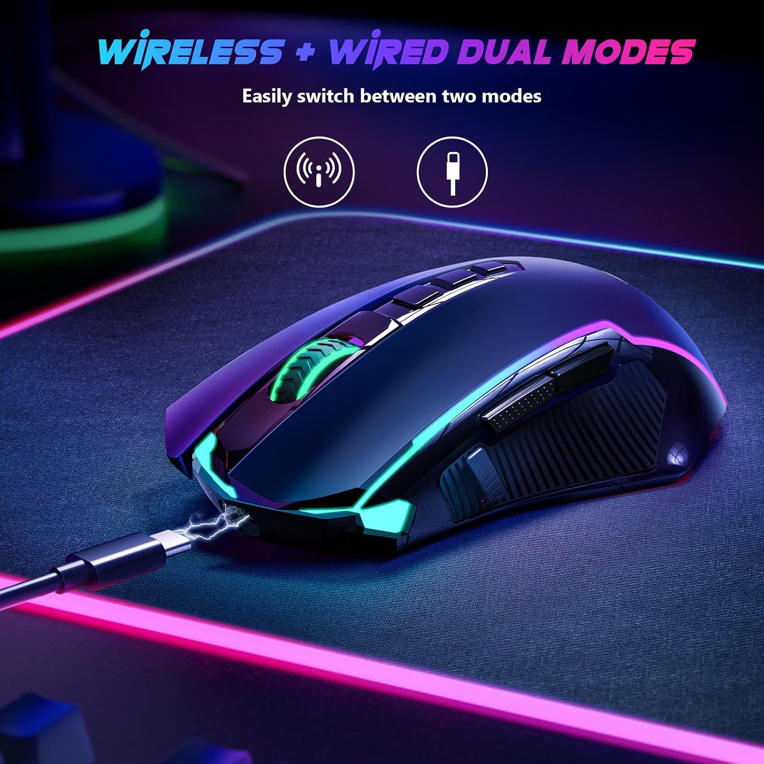MOUSE GAMER REDRAGON M910-KS INALÁMBRICO 8000 DPI NEGRO - 5
