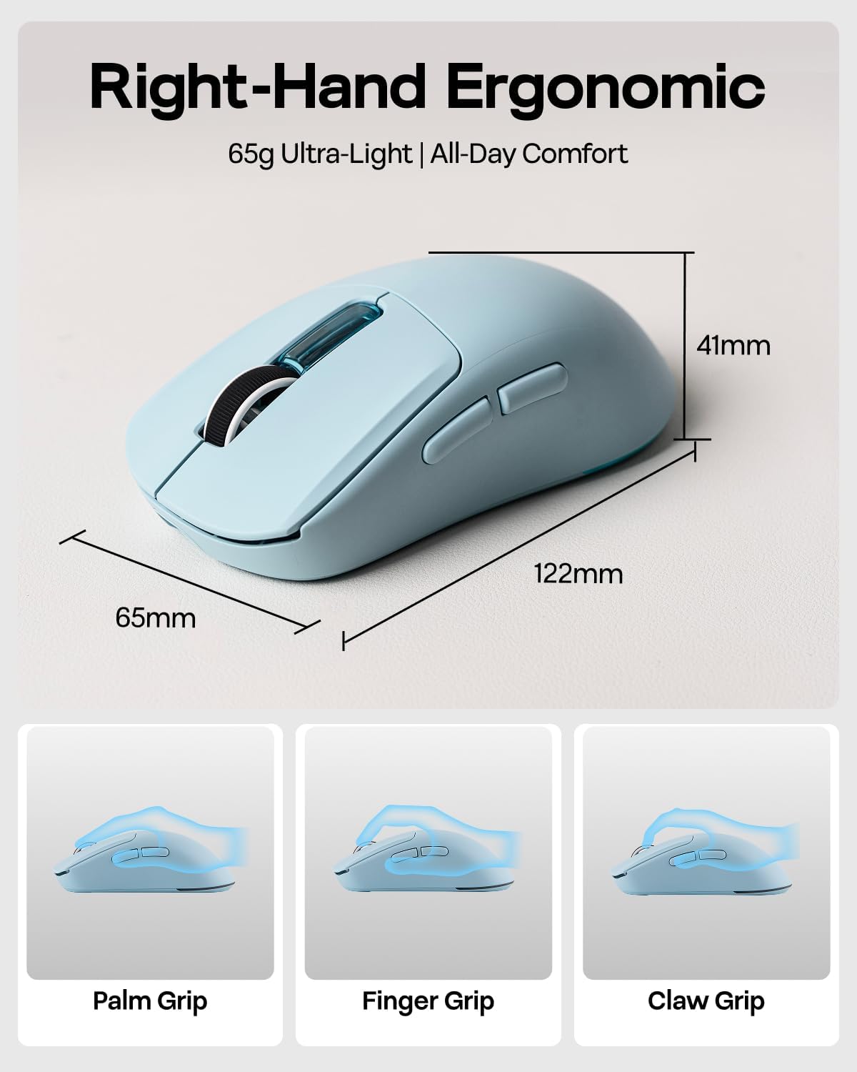 MOUSE GAMER EPOMAKER NEX LITE INALÁMBRICO CON PANTALLAS Y BASE DE CARGA RGB - 5