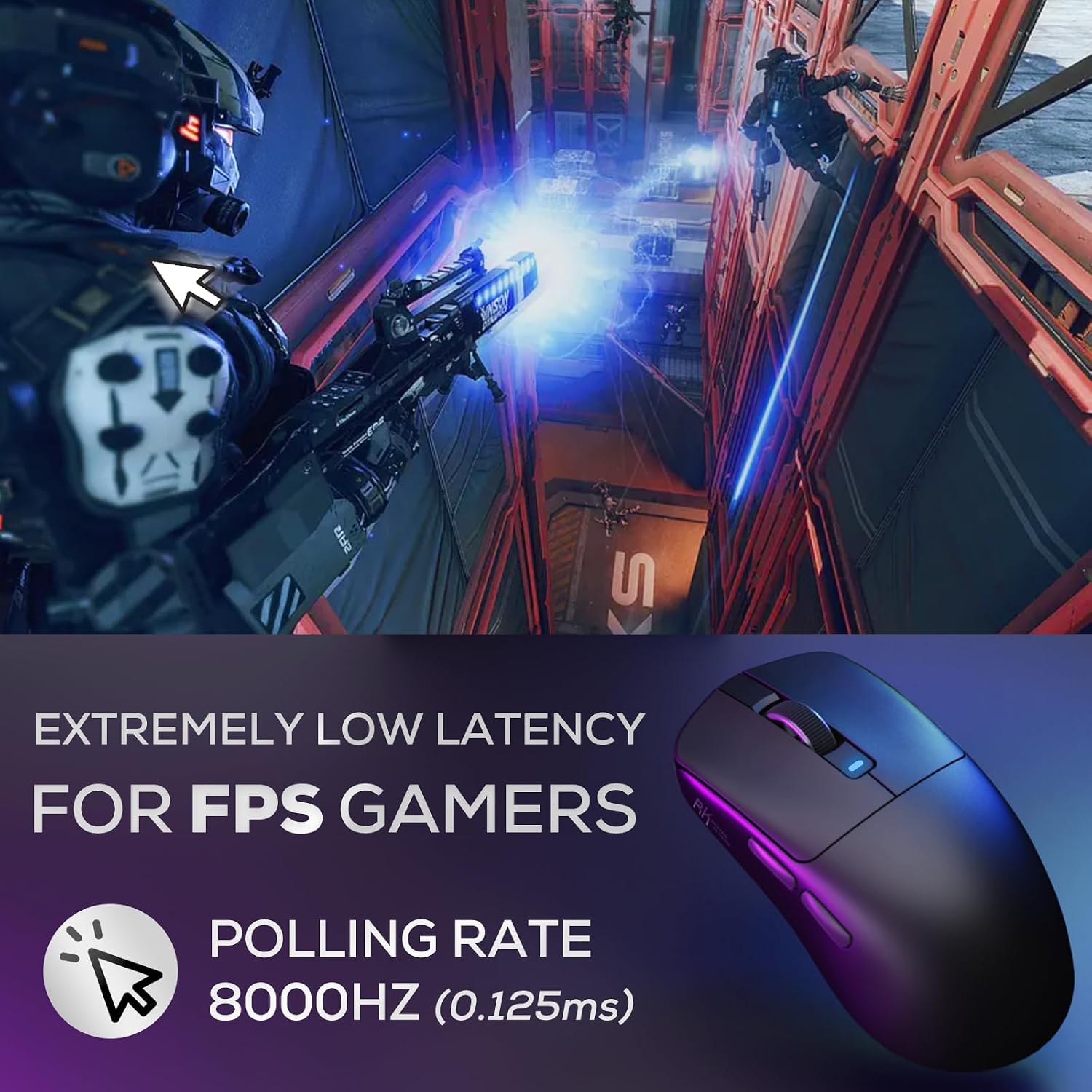 MOUSE GAMER RK ROYAL KLUDGE M3 WIRELESS 47G NEGRO - 4