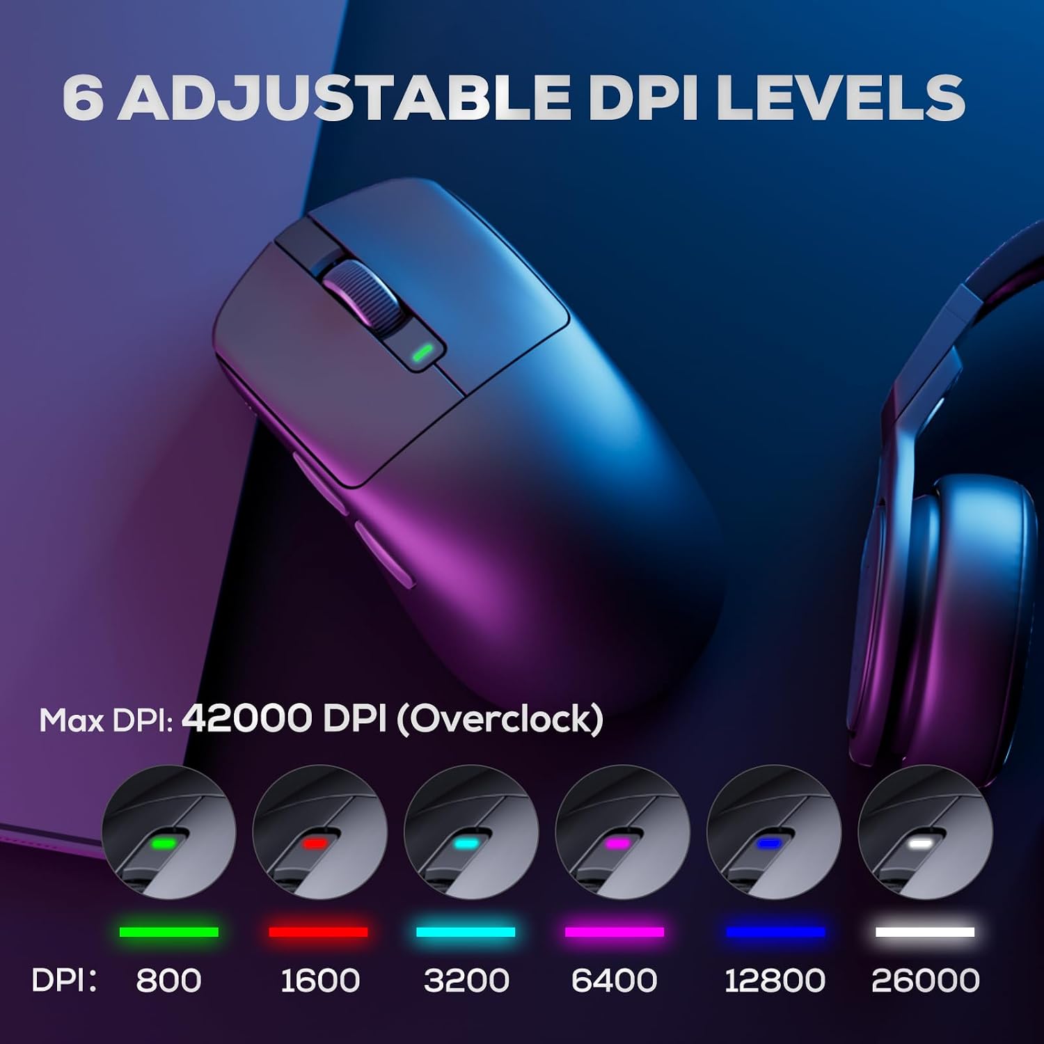 MOUSE GAMER RK ROYAL KLUDGE M3 WIRELESS 47G NEGRO - 5