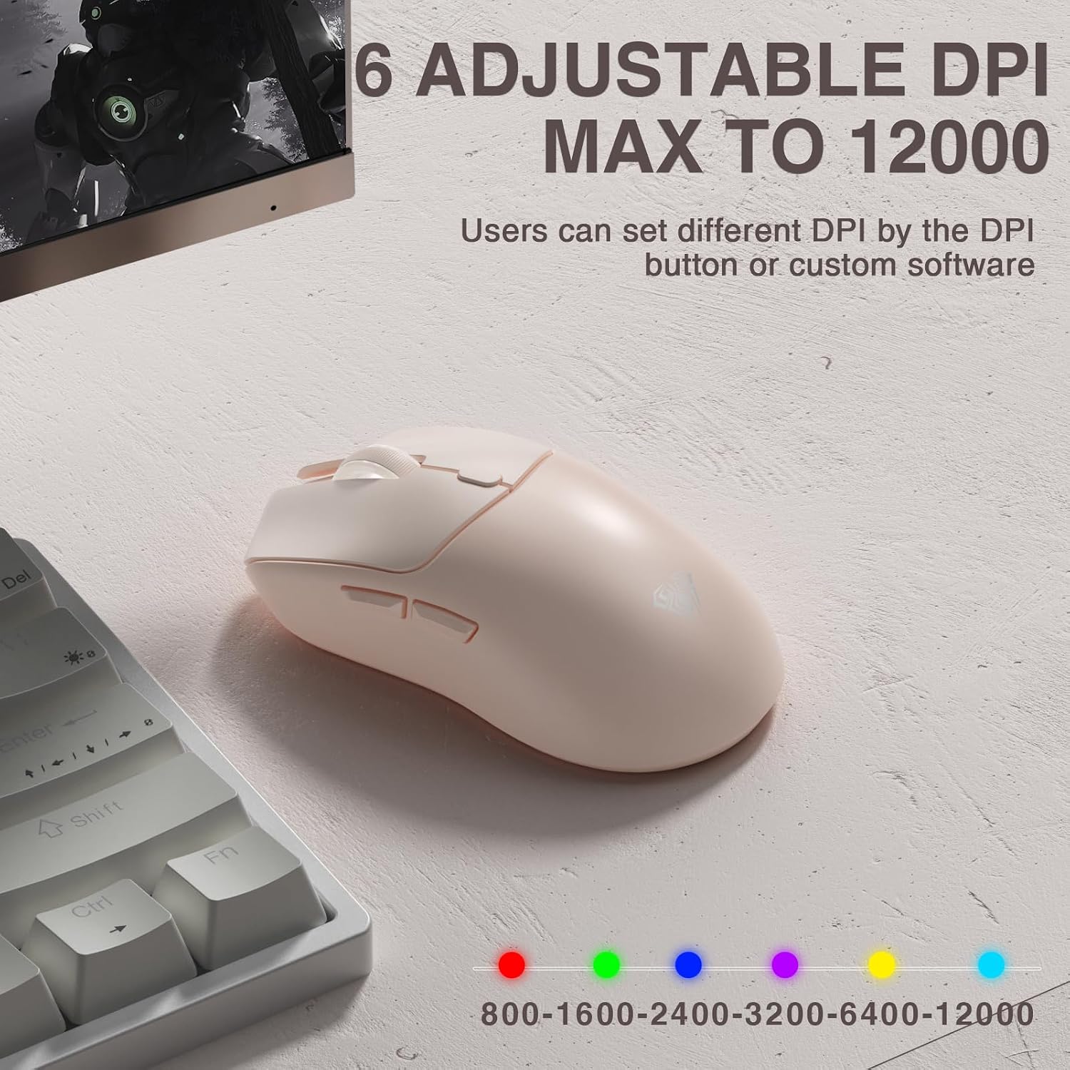 MOUSE GAMER AULA SC580X INALÁMBRICO TRI-MODE 12000 DPI - 4