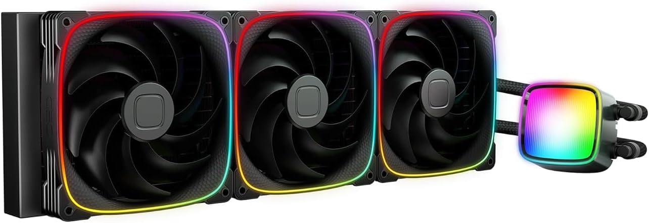 ENFRIADOR LÍQUIDO PARA CPU GEOMETRIC FUTURE ESKIMO PRO 420MM RGB PWM 3 VENTILADORES 140MM NEGRO - 1