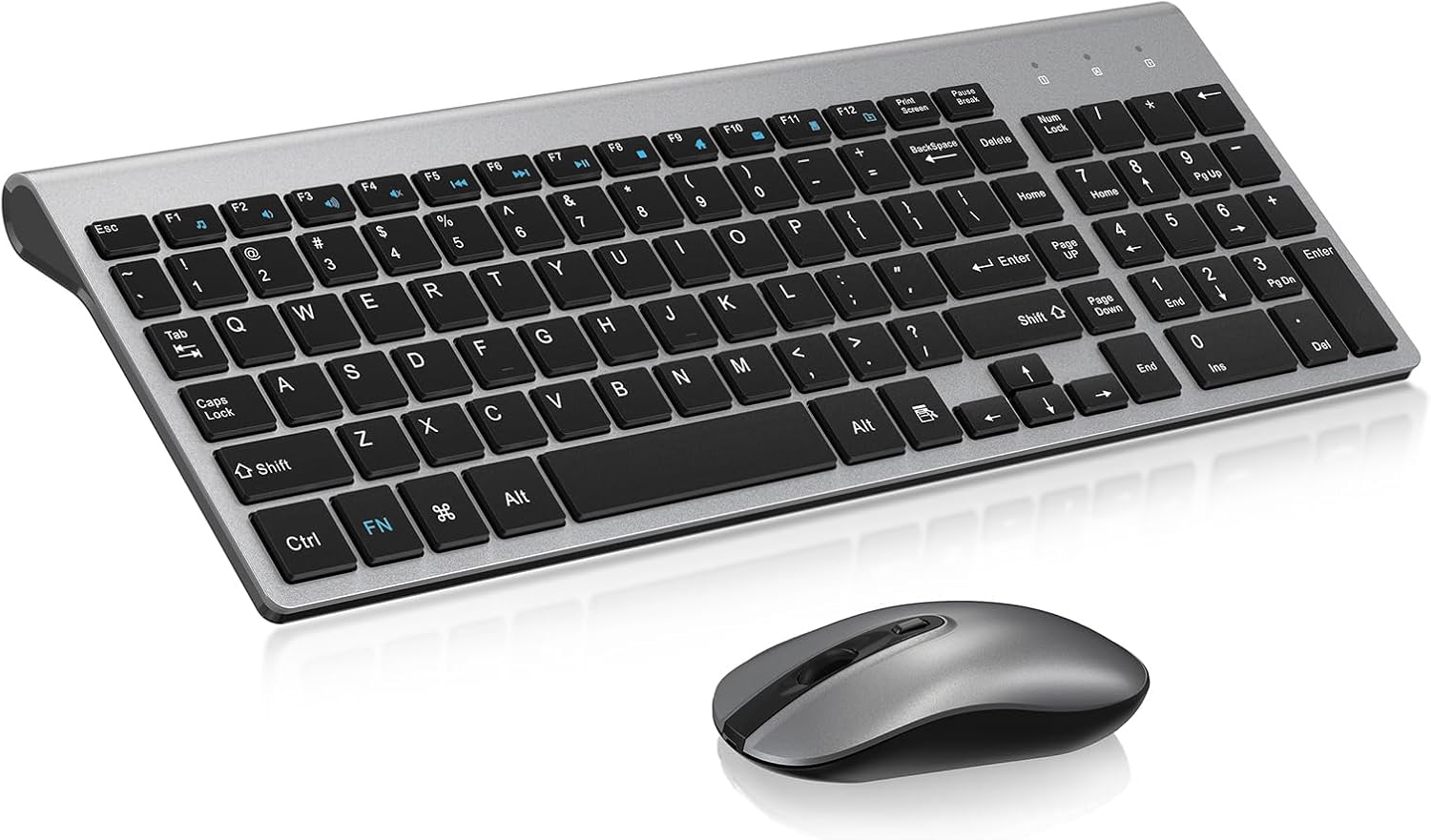 KIT INALÁMBRICO DE TECLADO Y MOUSE CIMETECH GRIS Y NEGRO - 1