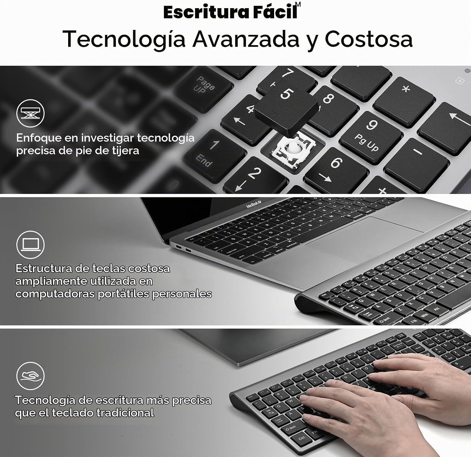 KIT INALÁMBRICO DE TECLADO Y MOUSE CIMETECH GRIS Y NEGRO - 4