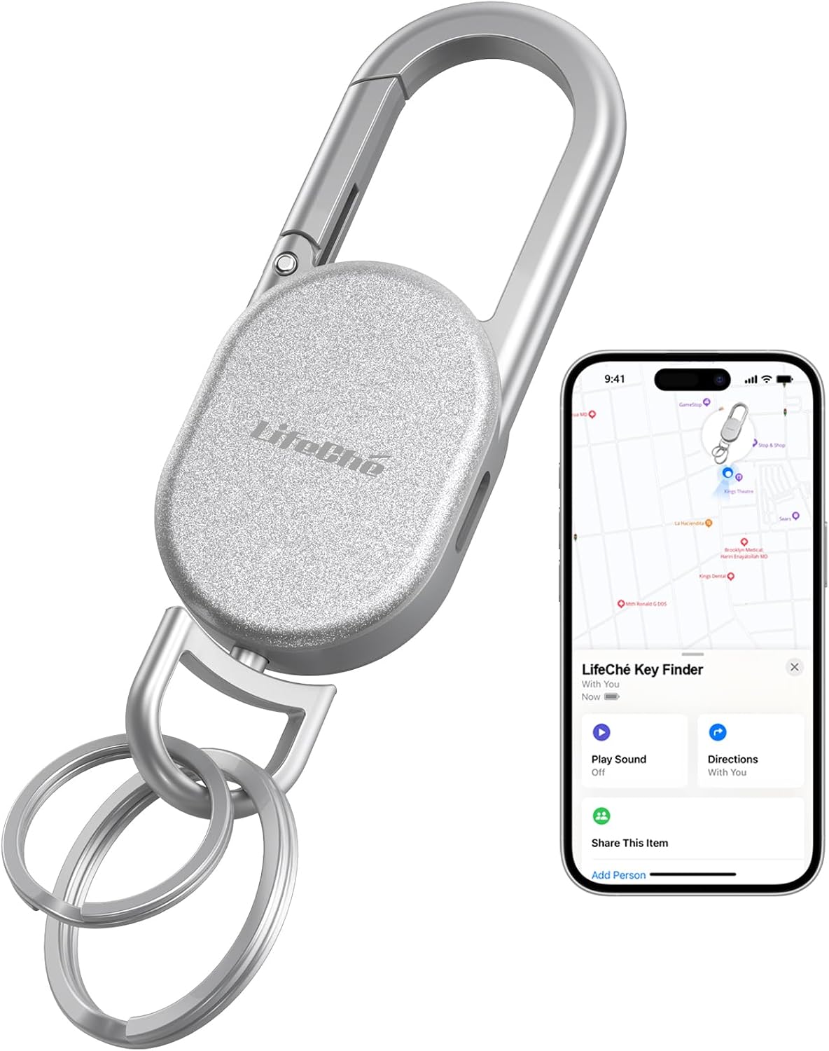 LLAVERO LOCALIZADOR FIND MY KEY FINDER LIFECHÉ ACERO INOXIDABLE RECARGABLE - 1