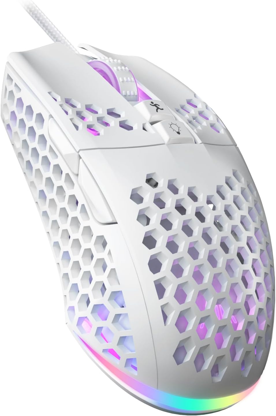 MOUSE GAMER SOLAKAKA SM900 CON CABLE RGB 12800 DPI BLANCO - 1