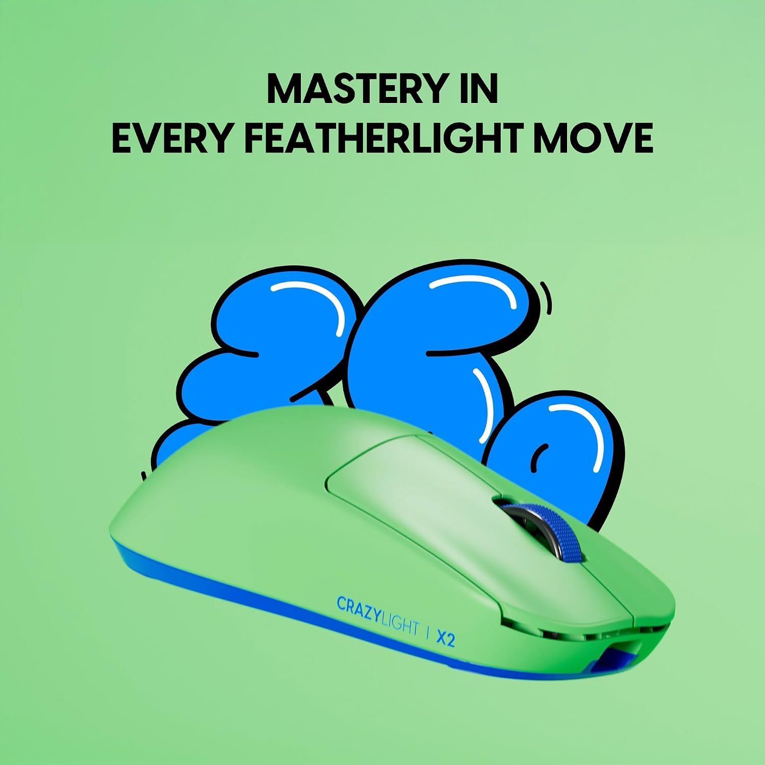 MOUSE GAMER PULSAR GAMING GEARS X2 CRAZYLIGHT WIRELESS MINI AQUA ZEST - 3