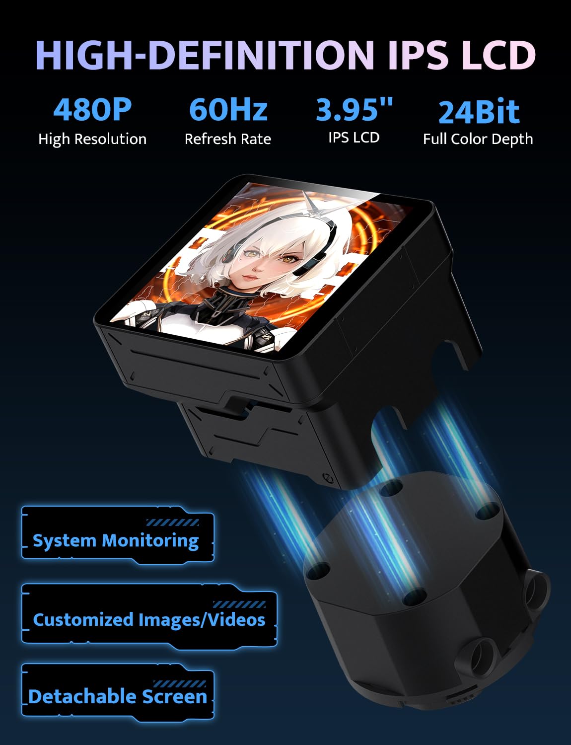 ENFRIADOR LÍQUIDO PARA CPU DARKFLASH DV360S MAX CON PANTALLA LCD 3.95 PULGADAS - 2