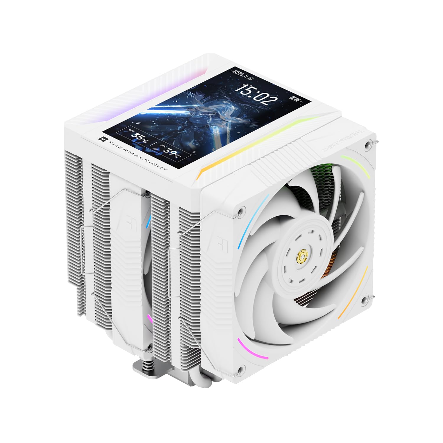 DISIPADOR DE AIRE PARA CPU THERMALRIGHT PEERLESS ASSASSIN 120 VISION MAX ARGB BLANCO CON PANTALLA LCD 5'' - 1