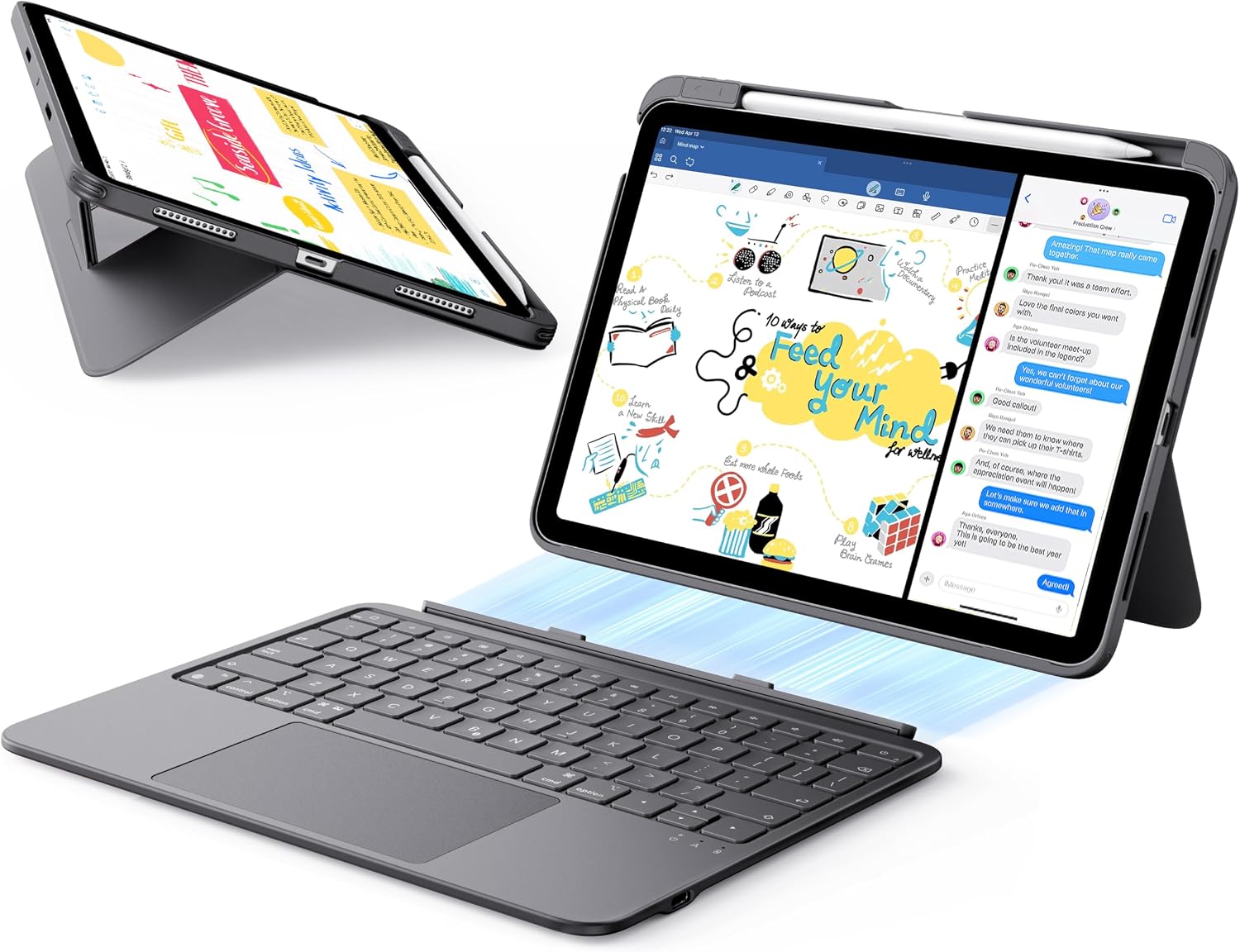 FUNDA CON TECLADO ESR PARA IPAD AIR 11 PULGADAS M4/M3/M2 ULTRALIGERA - 1