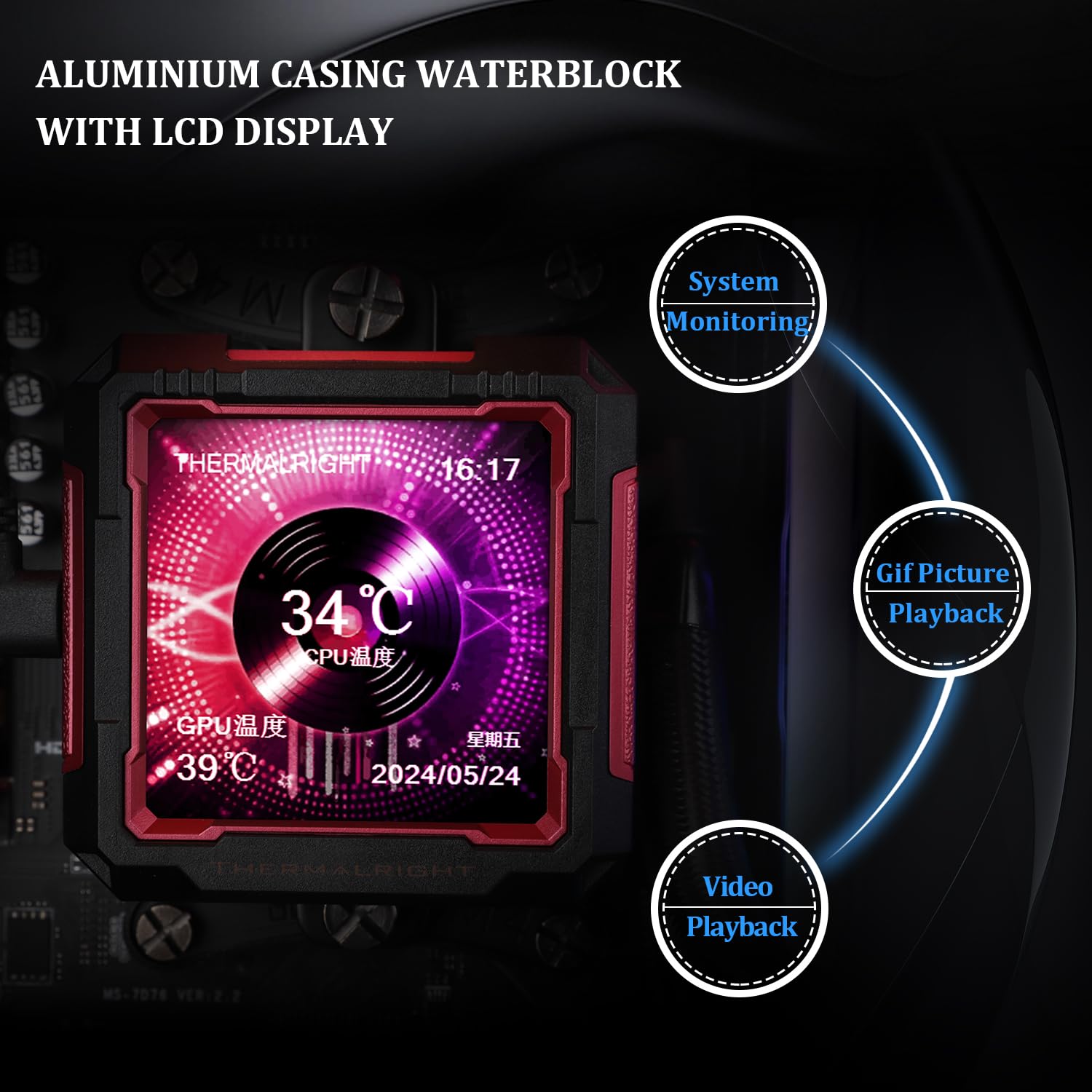 ENFRIADOR LÍQUIDO PARA CPU THERMALRIGHT FW PRO 360 ARGB RB CON PANTALLA LCD 2.73 PULGADAS - 4