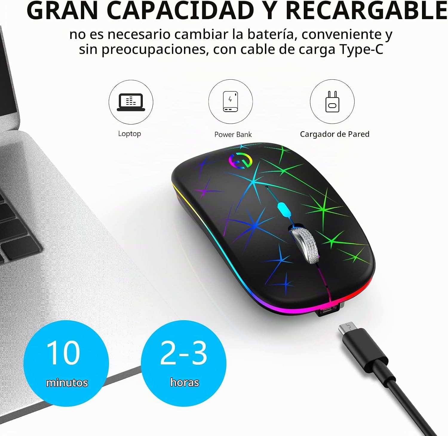 MOUSE INALÁMBRICO TAIYANG RECARGABLE BLUETOOTH 2.4G SLIM - 3