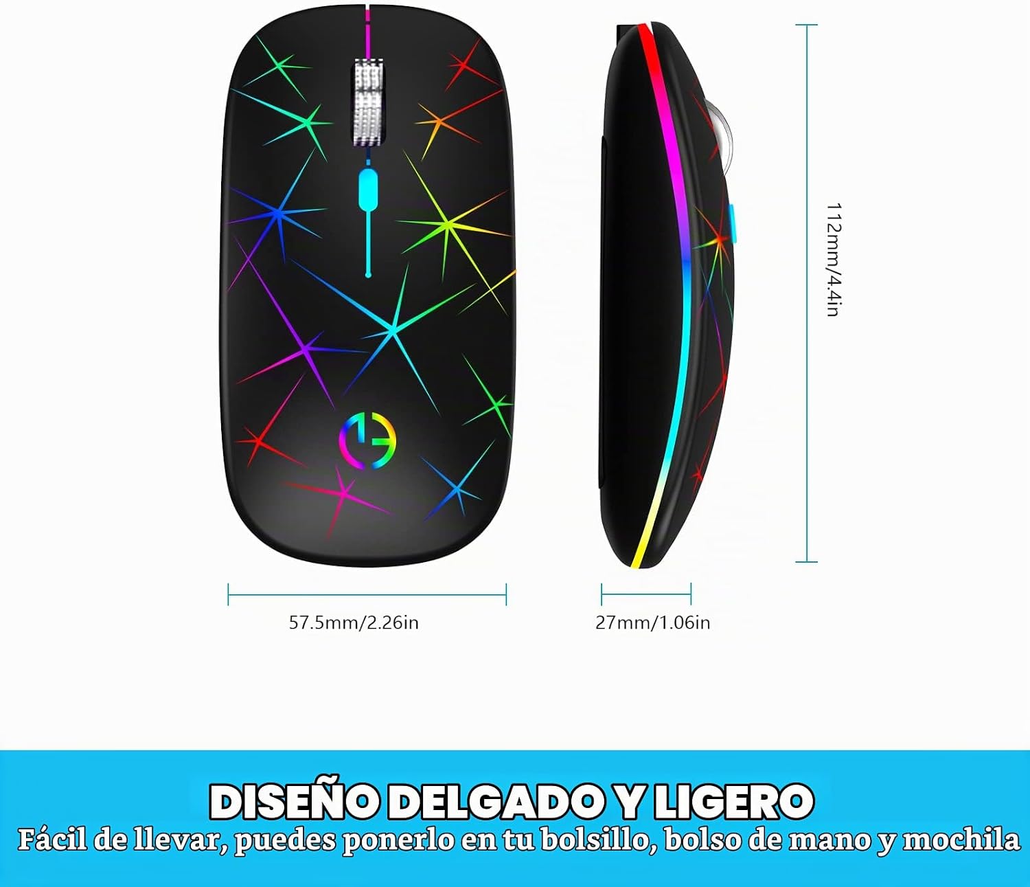MOUSE INALÁMBRICO TAIYANG RECARGABLE BLUETOOTH 2.4G SLIM - 5